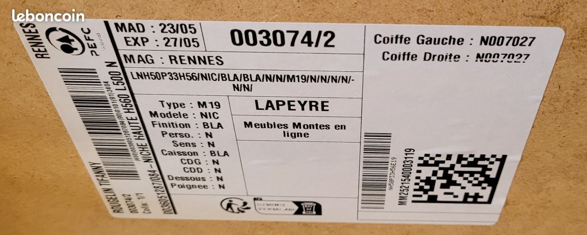Lot de deux caissons-niches meubles hauts cuisine Lapeyre (image 3)