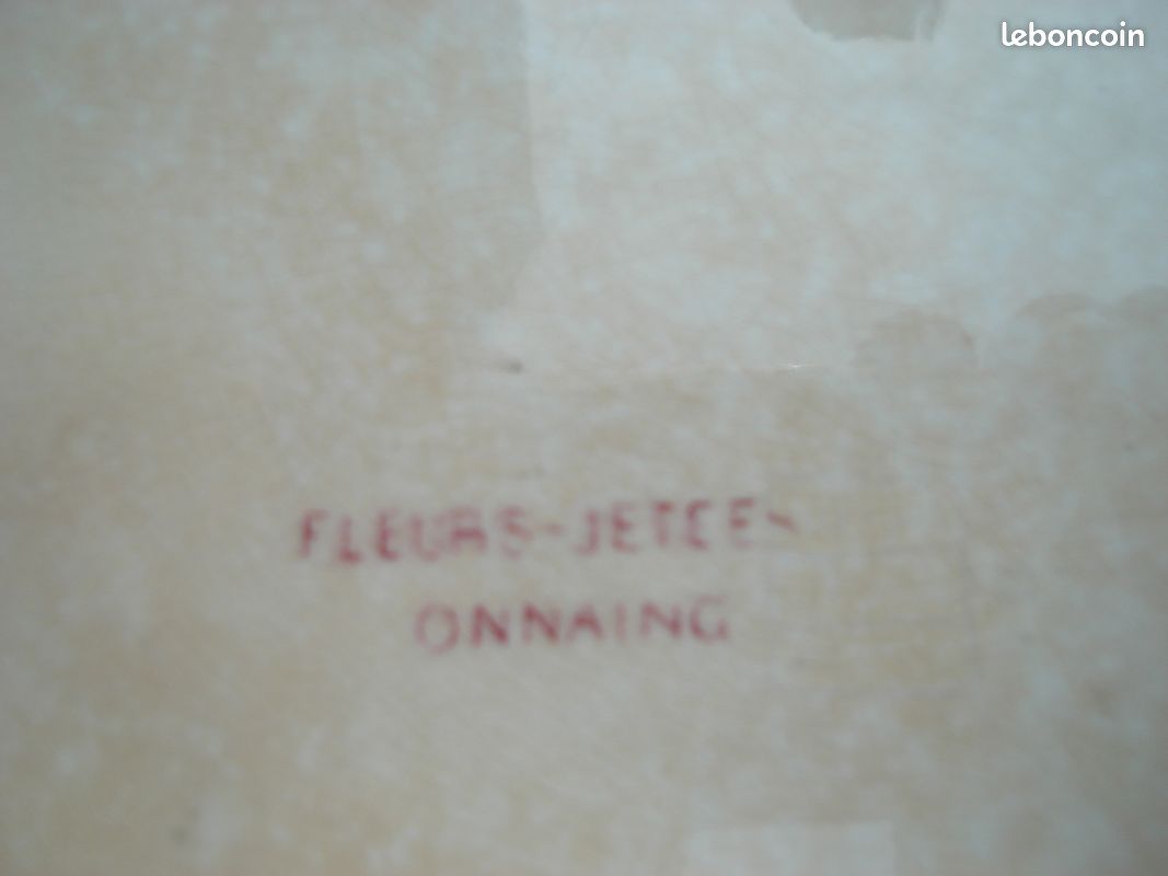 Ancien plat de service Terre de fer Onnaing- modèle Fleurs jetées (image 7)