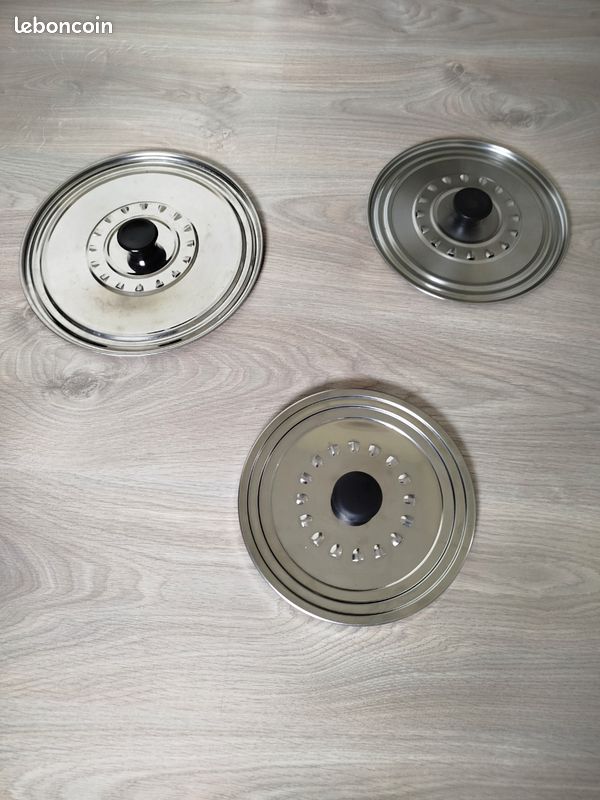 Couvercle de casserole en acier inoxydable avec poignée en métal - Accessoires de cuisine - 22 cm