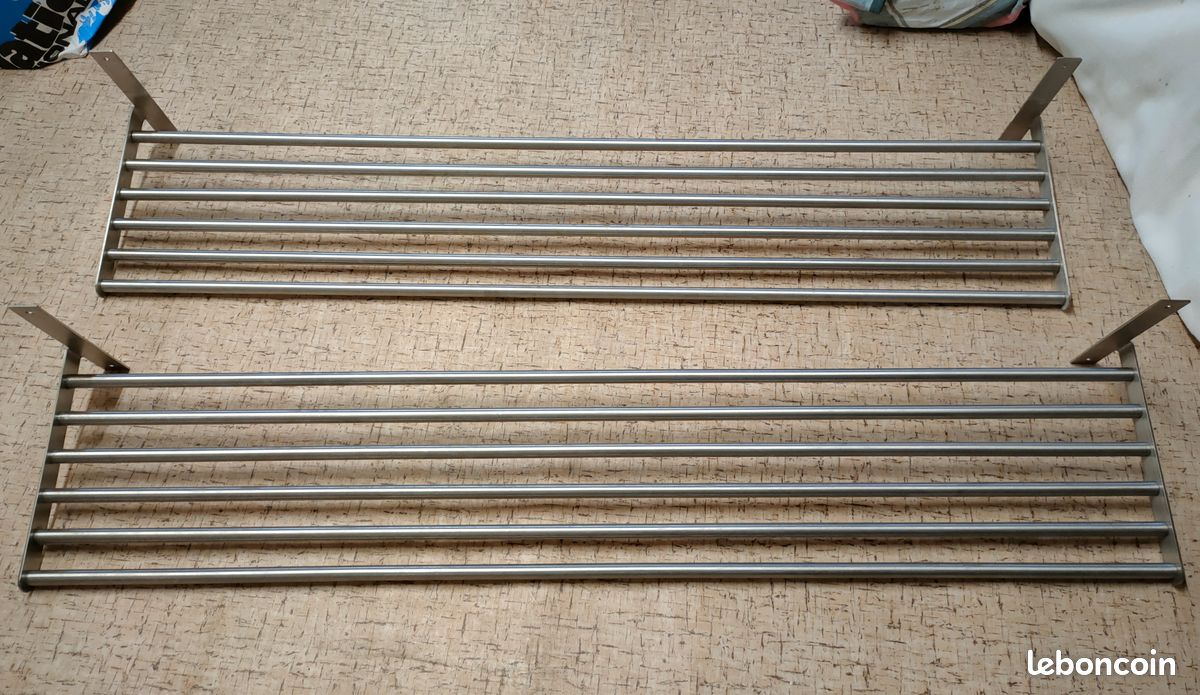 IKEA GRUNDTAL - 2x Étagère / Étendoir mural acier inoxydable 120 cm (image 2)