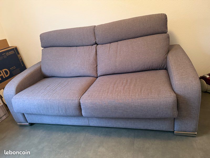 Canapé convertible rapido gris tbé matelas confort (image 3)