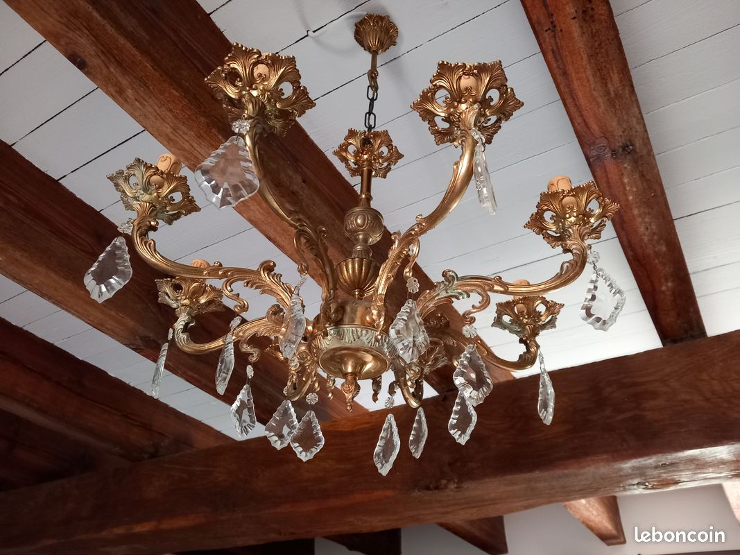 Lustre en bronze 8 branches (image 2)