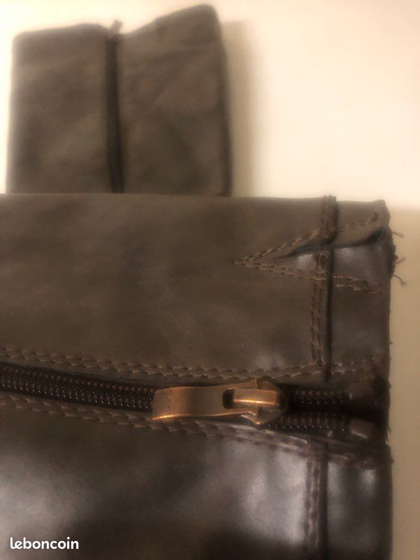 Bottes marron, talons 3 cm fermeture éclair sur la longueur (image 9)