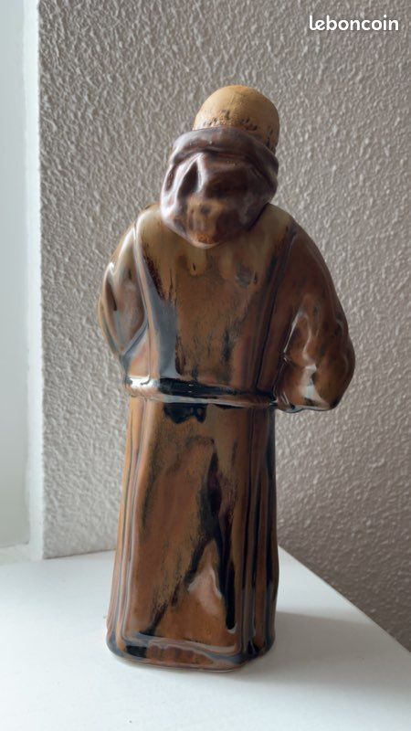 Bouteille En Faïence Ancienne - Forme Moine - Objet Décoratif - Très Bon état