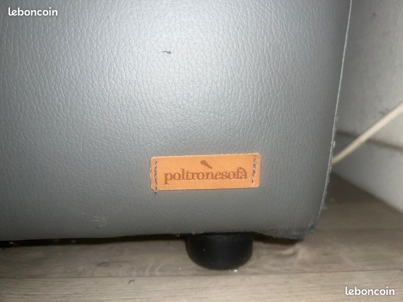 Canapé cuir gris électrique Poltron Sofa (image 2)