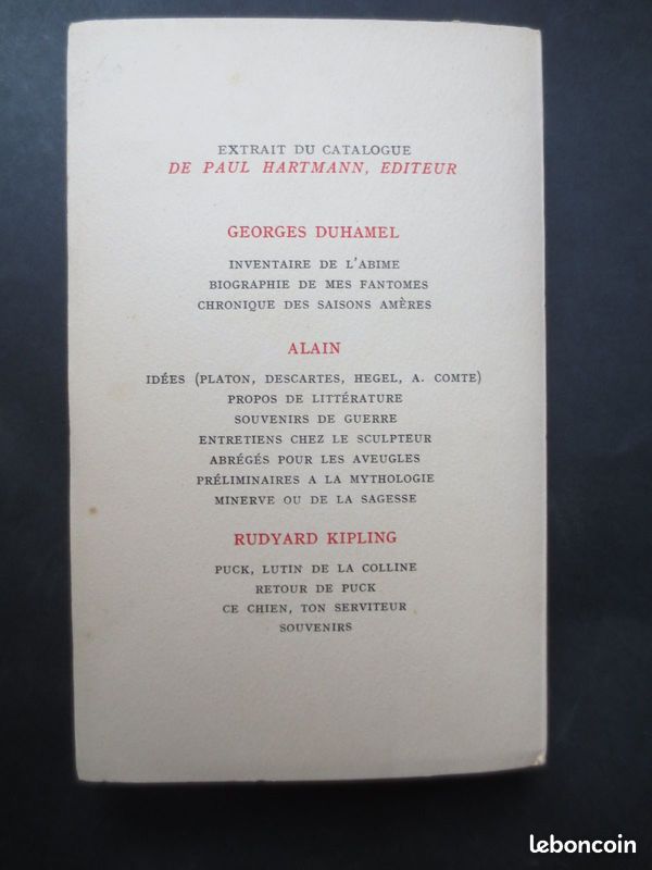 Georges Duhamel - Livre " Inventaire de l'Abîme " exemplaire originale numéroté sur vélin pur fil - Editeur Paul Hartmann - 1944 - TBE - (image 5)