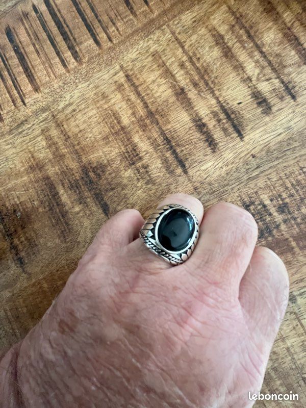 Orus Bijoux Bague Pierre Grise Chevalière Homme Argent Marque Orus