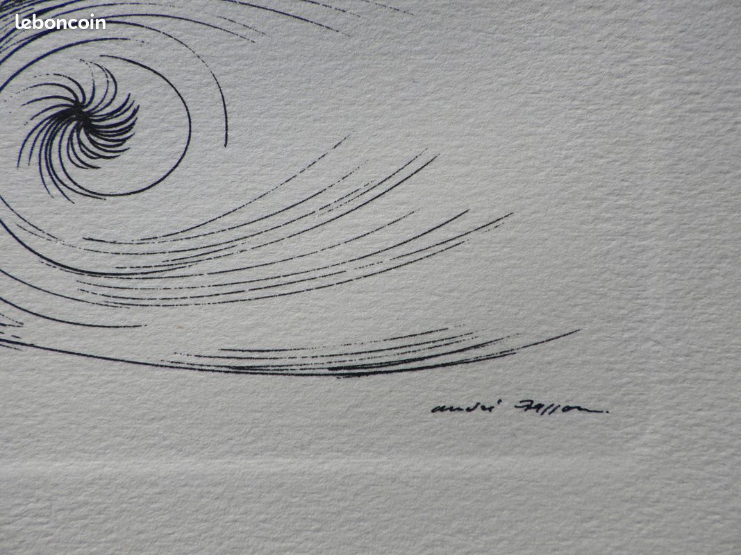 André MASSON : Le temps qui court, Gravure signée, 1951 #CERTIFICAT (image 2)