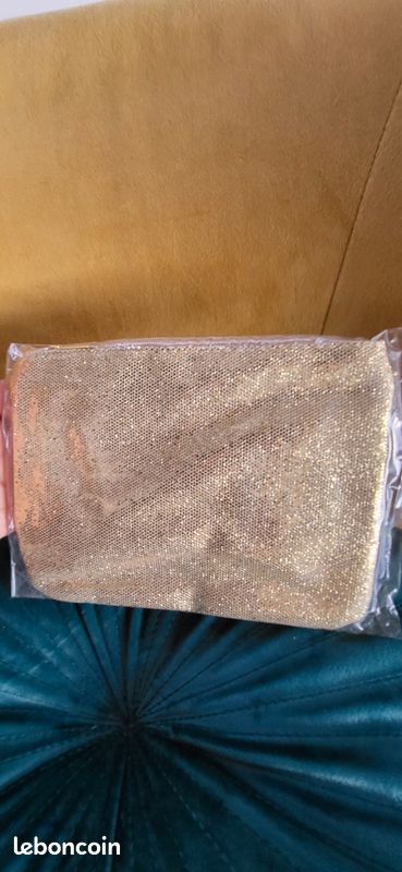 Trousse à maquillage avec paillettes dorées - Neuf (image 4)