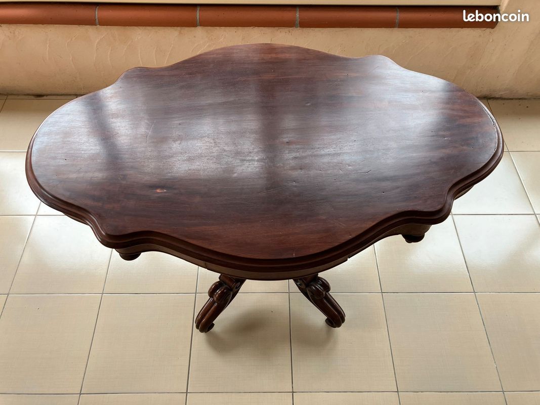 Table violon acajou avec tiroir (image 2)