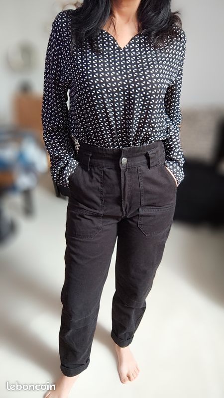 Pantalon Noir Pantalon Large Taille Haute Bershka Pantalon Mom