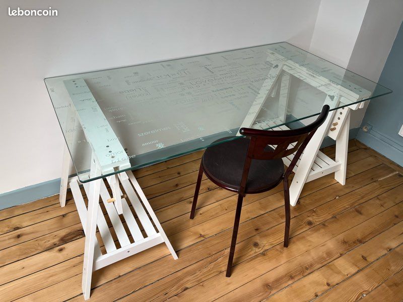 Grand bureau en verre (image 2)