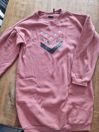 Robe à Fleurs Rose IKKS Pour Fille 10 Ans - Sans Manches, Volants - Occasion Très Bon état, Idéale Pour L'été