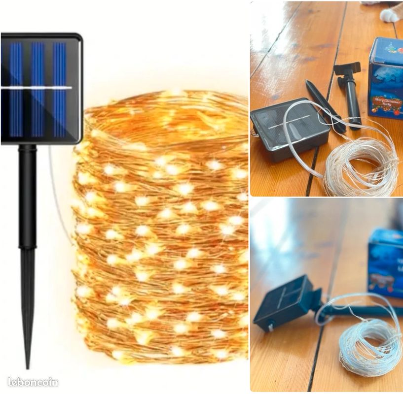 Guirlande Solaire de Jardin – 7m, 50 LED, Lumière Jaune (image 2)