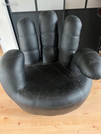 VENTE-UNIQUE Fauteuil Main Pivotant CATCHY En Simili - Noir Pas Cher