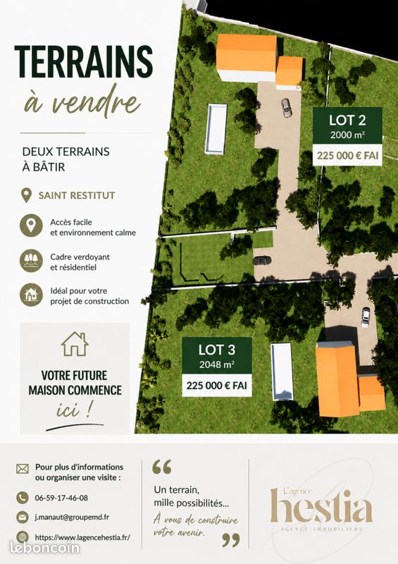 Terrains à bâtir dans un environnement privilégié – SAINT-RESTITUT · 225 000 €