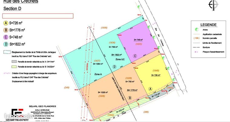 Terrain 748 m² Estaires