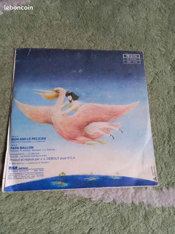 Chantal GOYA VINYLE 45 Tours d'origine MON AMI LE PELICAN + PAPA BALLON / bobp (image 2)