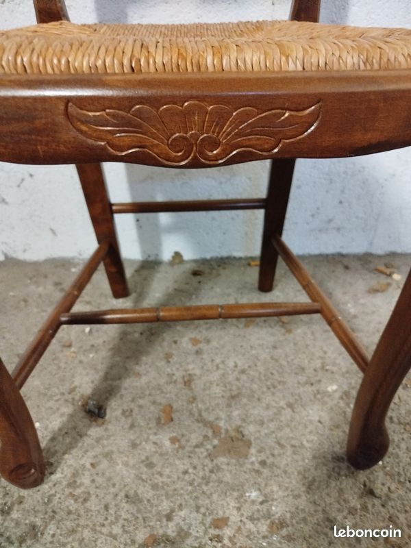Chaise en bois / paille (image 4)