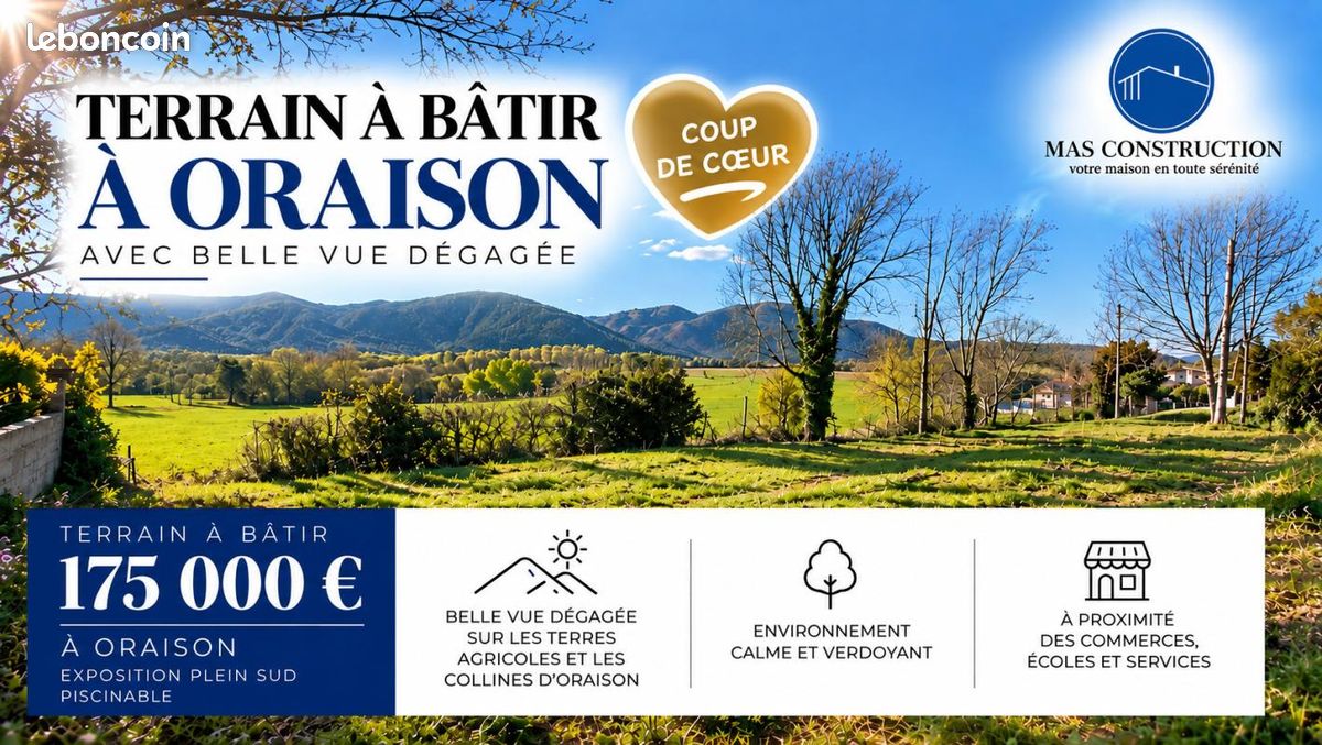 Terrain 930 m² Oraison · 175 000 €