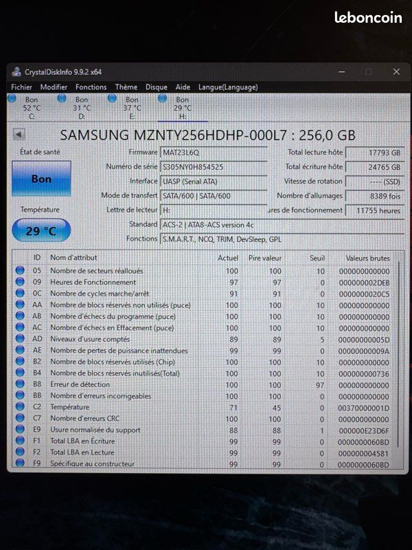 Disque SSD M.2 256go (image 2)
