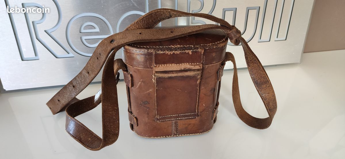 Jumelles Anciennes MG La Belgica 8x - Édition Ministère De La Guerre - Étui Cuir Colmont