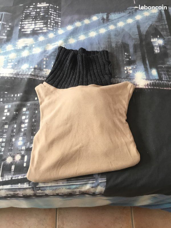 Pull femme Col et Poignées roulés en Laine .Très B E (image 7)