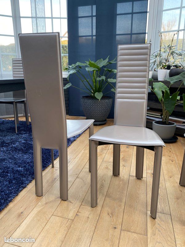Lot de 8 Chaises de salle à manger en cuir (image 2)