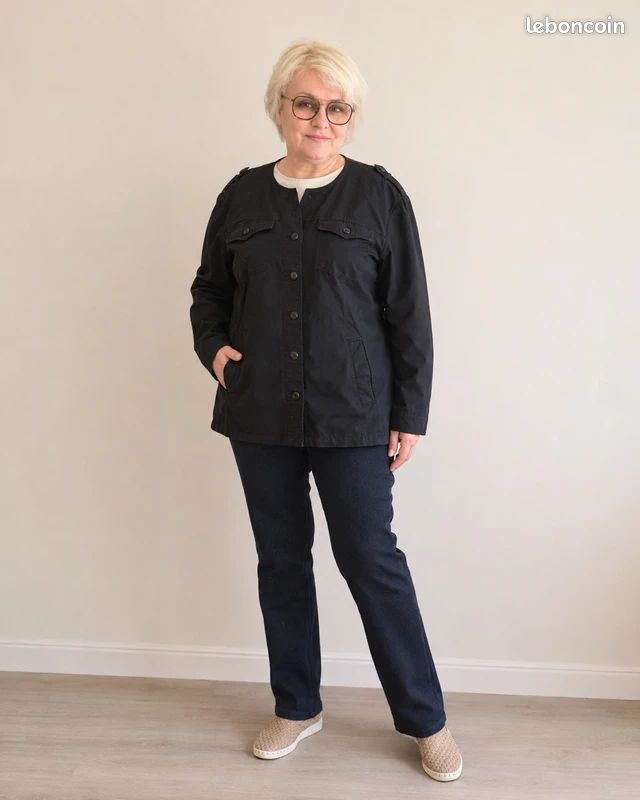 Veste en jean noire stretch Nana Belle (image 8)