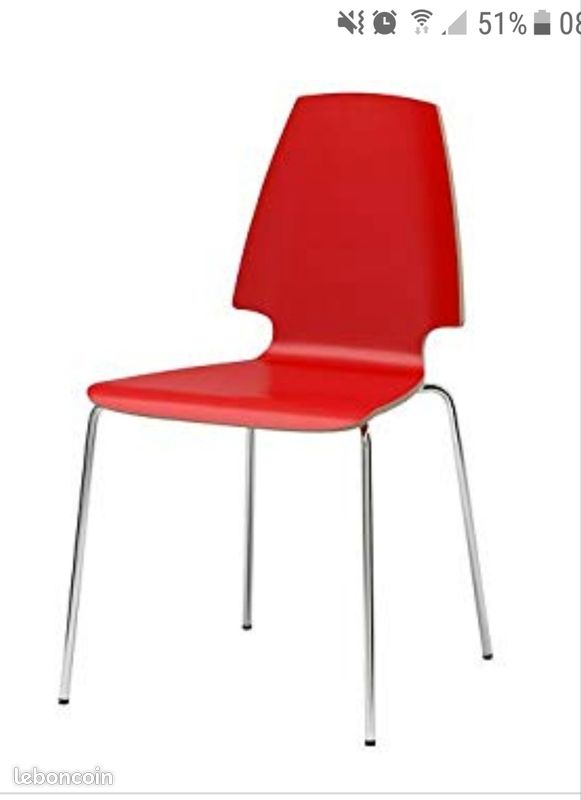 Chaises VILMAR rouges - IKEA (image 3)