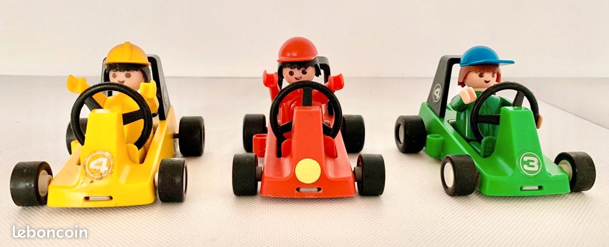 Playmobil vintage - Go Kart de Texaco : lot de 3 voitures de karting 3523 (image 2)