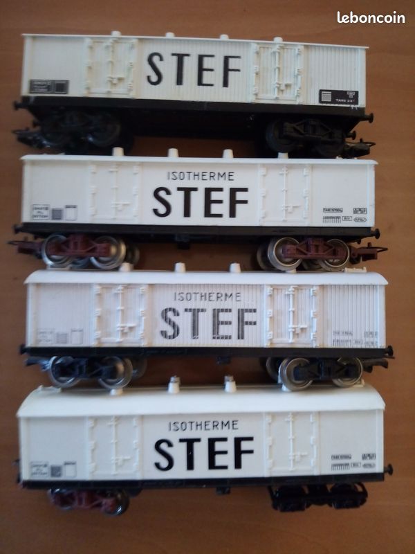 Lot De 4 Wagons De Train Anciens - Échelle HO - Occasion