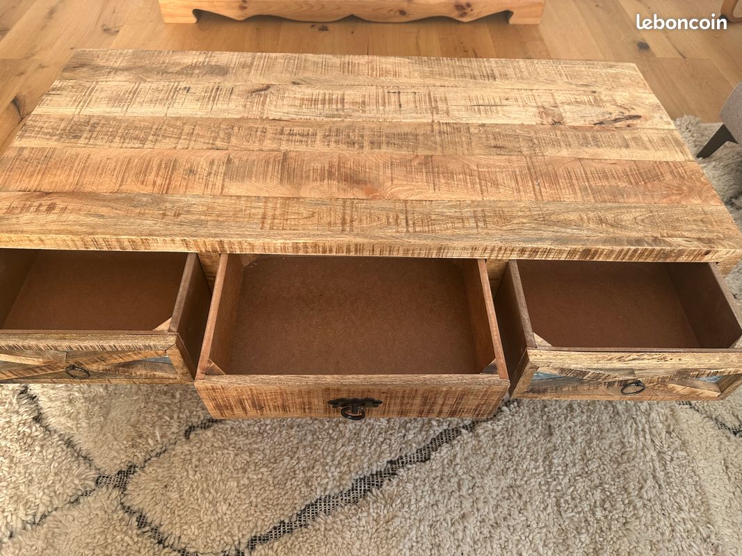 Table basse - bois Massif Manguier (image 3)