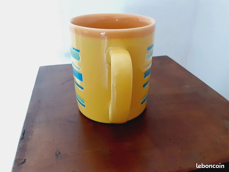 Lot De 3 Mugs Just Mugs Collector – Motif Ethnique, Fabriqués En Angleterre, Jaune/Bleu/Vert