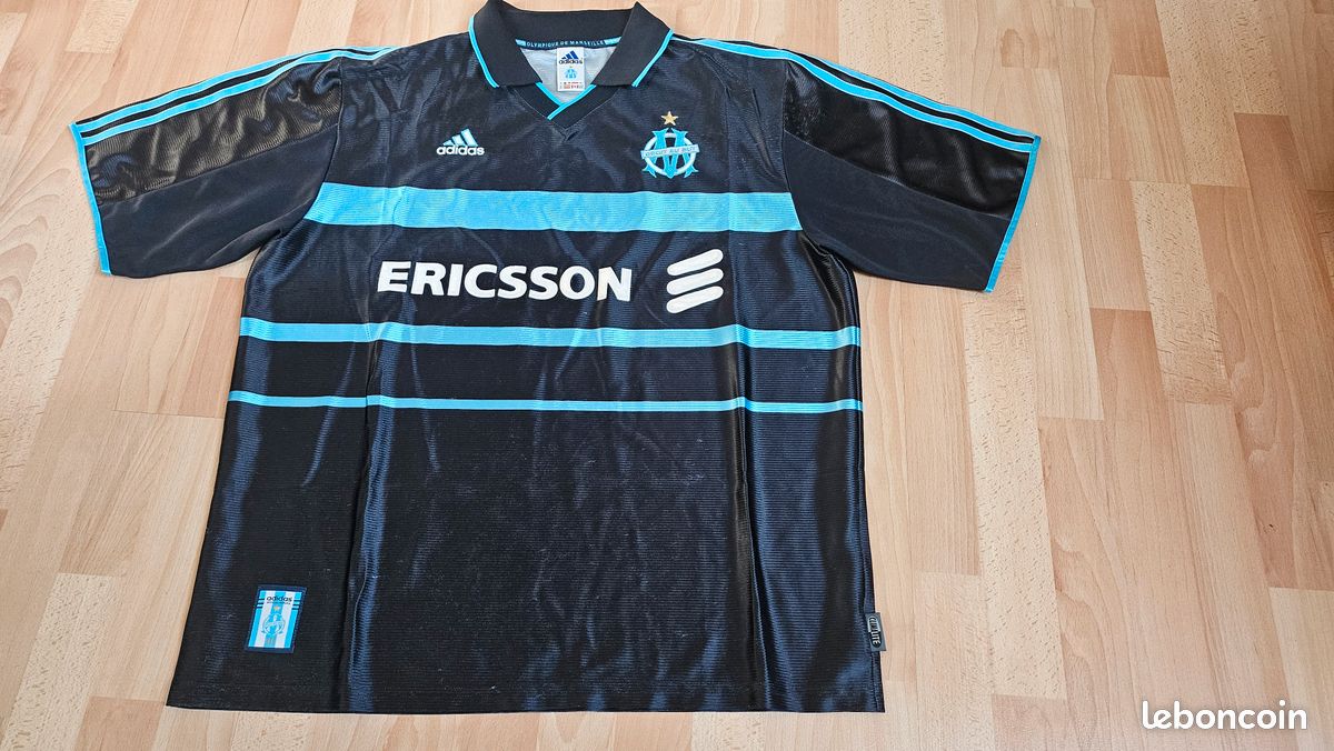 Maillot OM OLYMPIQUE DE MARSEILLE vintage ADIDAS noir