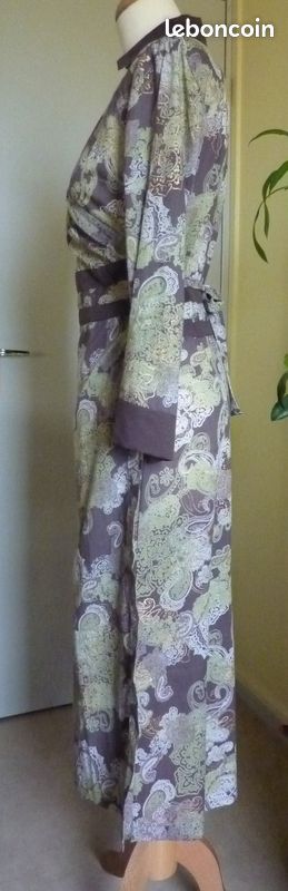 Très Belle Robe CACHE CŒUR PORTEFEUILLE Tons Vert LA FIANCEE DU MEKONG Taille M (38) NEUVE (image 2)