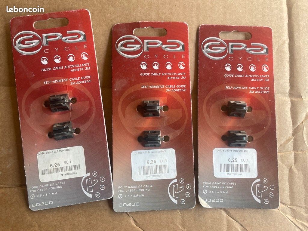 sourcing map 6pcs Alliage Aluminium Rouge Vélo VTT C-Agrafe Gaine câble Frein Guide Clamp
