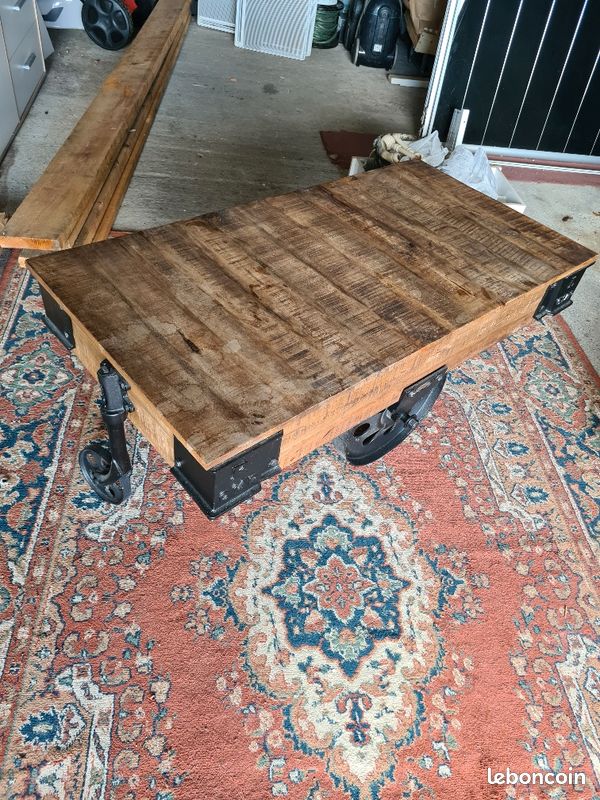 Table basse rectangulaire en bois de manguier massif (image 3)
