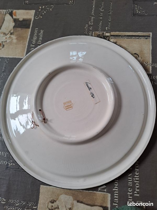 Plat décoration à suspendre, diamètre 33cm, céramique décorée (image 3)