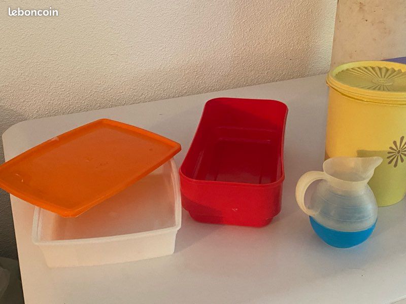 Lot boîtes de rangement plastique vintage années 70/80 Style pop (image 2)
