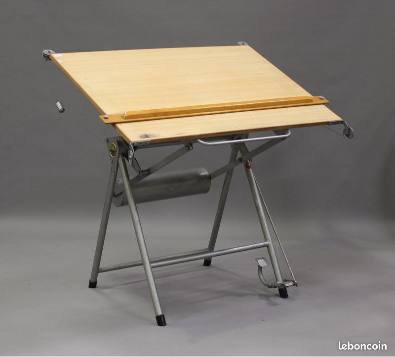 Table à dessin table d'architecte table industrielle verte antique | €799