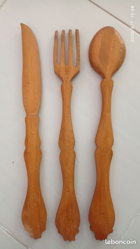 Couverts en bois déco 40cm (image 2)