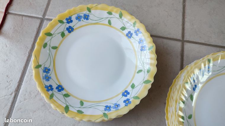 MALACASA Flora 6pcs Assiettes Creuse à Soupe Pâte en Porcelaine 21 * 22