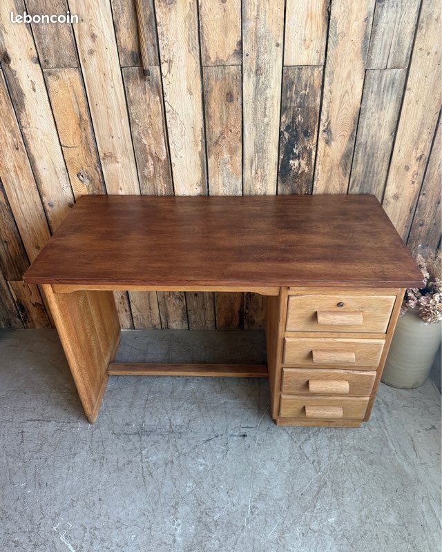 Bureau demi-ministre en chêne (rénové) (image 8)