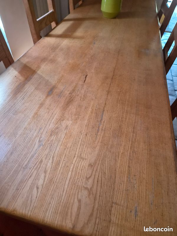 Grande table en pin massif + 8 chaises (image 2)