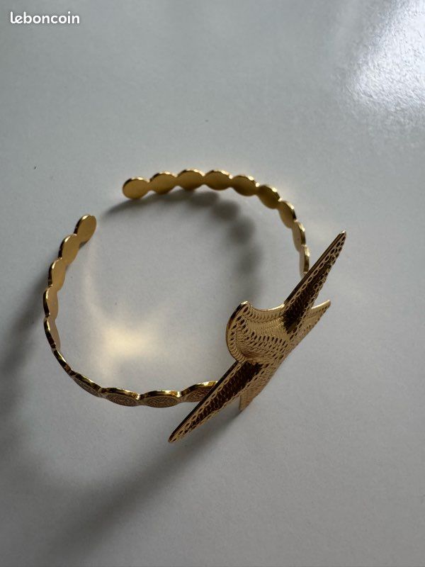 Bracelet Manchette Étoile En Argent Plaqué - Ajustable - Style Bohème - Neuf Sans Emballage