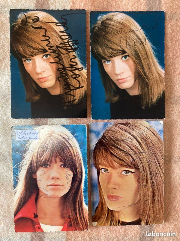 Collection 12 cartes postales photographies autographes dédicaces signées France Gall Françoise Hardy Sheila Dalida Sylvie Vartan 60’s yéyé signatures Hallyday Dutronc Mitchell (image 2)