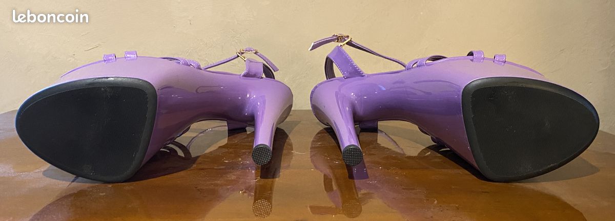 Paire de escarpins violets pour femmes, escarpins compensés, chaussures