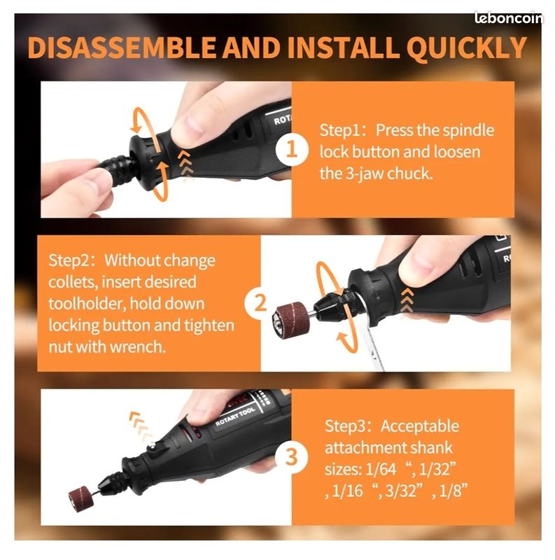 DEPSTECH Outil Rotatif Multifonction Sans Fil, 2.0 Ah 8V Rechargeable, 5 Vitesses Réglables