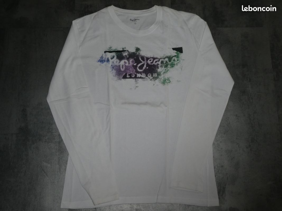 TEE-SHIRT garçon ML 16 ans PEPE JEANS blanc (image 1)